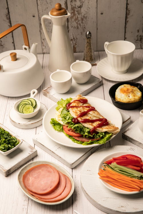 晨光中的金黄诱惑 手抓饼早餐摄影的艺术